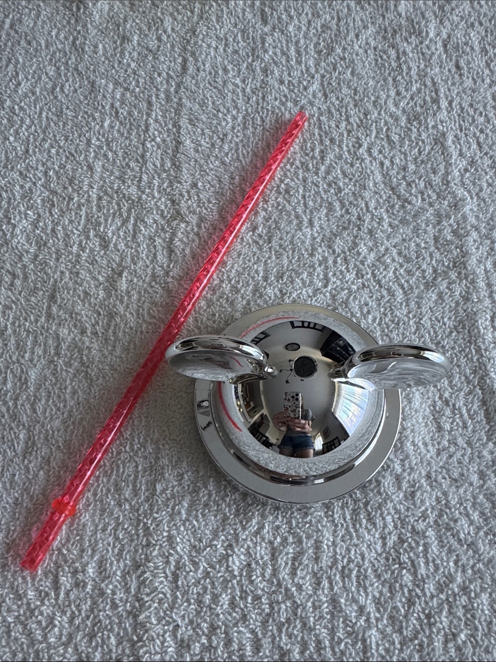 Starbucks x Disney Silver-tone Mickey Mouse Ears Tumbler Topper Lid with Straw